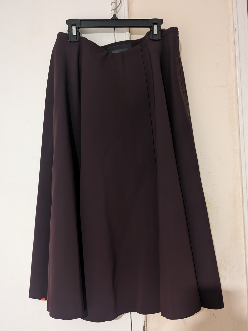 Women's Dark Brown A-Line Midi Skirt